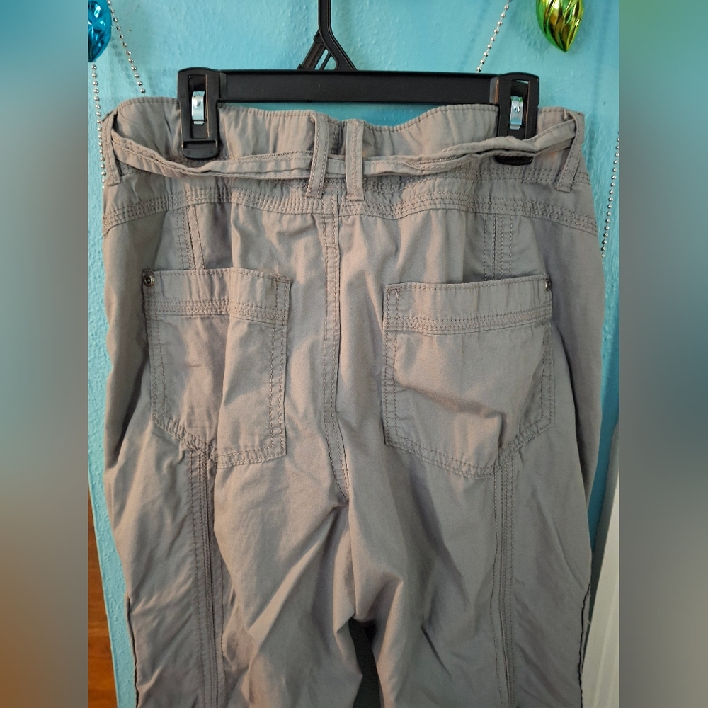 Faded Glory Women's 10R Cargo Pants 100% Cotton Pockets! Gray - Picture 6 of 9